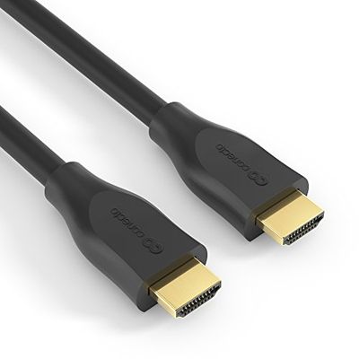 conecto CC50377 Premium gecertificeerde High Speed HDMI-kabel met ethernet, gegoten designstekker, vergulde aansluitingen, 1,0 m zwart