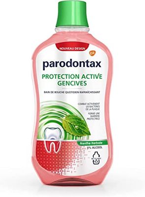 Parodontax Bain de Bouche Herbal, Pour Les Dents Sensibles, Élimine La Plaque Dentaire, Sans Alcool, 500ml