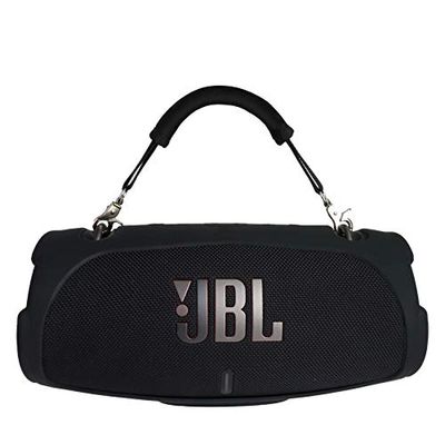 khanka Estuche de Silicona and Mango para JBL Xtreme 3 Altavoz Bluetooth portátil (Funda de Silicona, Mango Negro)