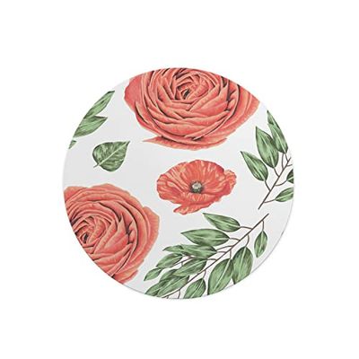 Questo Casa, Round Digital Printed Mouse Pad, Non-Slip Base, for Office and Home, Diameter:22cm