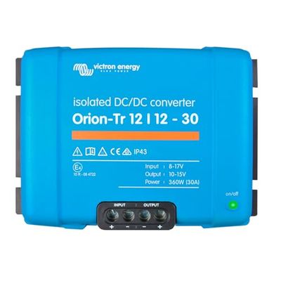 Victron Energy Orion-Tr IP43 12/12-Volt 30 amp 360-Watt DC-DC-Omvandlare, Isolerad