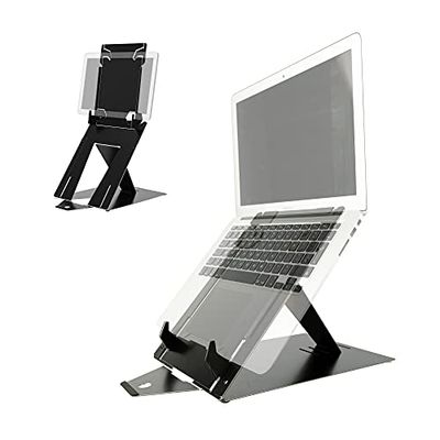R Go Tools Riser Duo/Tablet Laptop Stand Adjustable/Black
