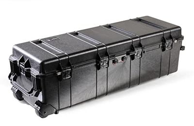 PELI 1740 longue valise de transport pour trépieds et Matériel de forage, IP67 étanche à l'eau et à la poussière, fabriquée aux États-Unis, capacité de 105L, sans mousse, couleur: noire
