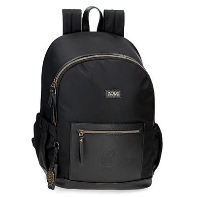 El Potro Lana Mochila para Portátil Adaptable a Carro 13,3" Negro 30x40x15 cms Poliéster y PU