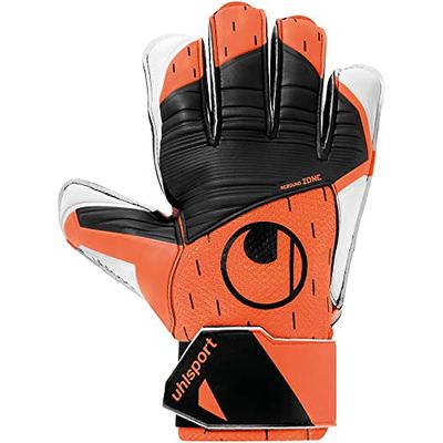 uhlsport Starter Resist keepershandschoenen voor volwassenen en kinderen, voetbal, geschikt voor elk oppervlak, neonoranje/wit/zwart, maat 3, 101127601