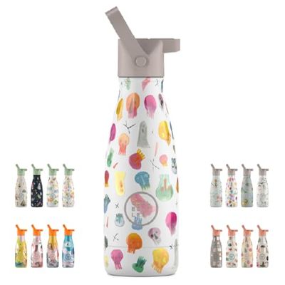 Termosflaska för barn - 260 ml - Crazy Skulls - Vattenflaska i rostfritt stål - kalla drycker 36 timmar och varma drycker 18 timmar - präglad färg - BPA-fri - Cool Bottles