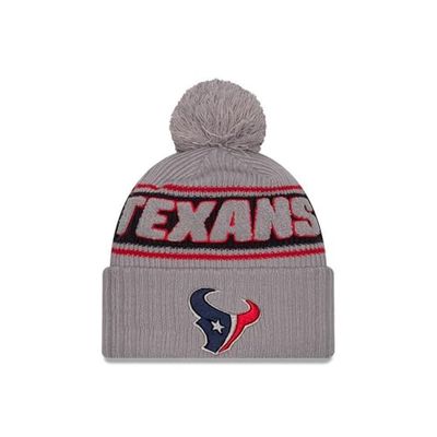 New Era Houston Texans NFL 2024 Sideline sport, stickad grå tofsmössa – en storlek