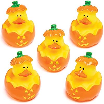 Baker Ross FX410 Patos de Goma de Calabaza - Juego de 5, Manualidades para Niños