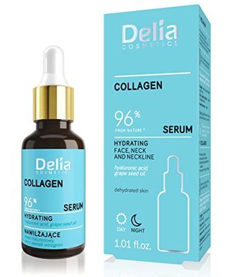 Delia Cosmetics - Siero Idratante - Collagene - Pelle Secca e Disidratata - Riduce le Rughe - Migliora l'elasticità - Pelle Idratata e Fresca - 30ml