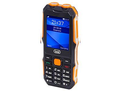 Trevi FORTE 70 Telefono da Lavoro con Mobile Antiurto, Batteria Lunga Durata, Rugged Smartphone con Display LCD 2.4", Comandi Semplici, Doppia Torcia, Potente Altoparlante, Wireless, Fotocamera