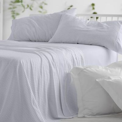 Burrito Blanco | Juego de sábanas | Cama de 150cm. (+Medidas Disponibles) | Diseño 540 | Color Azul Plomo (150x190/200cm.)