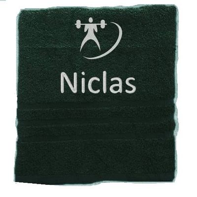 Asciugamano personalizzato con nome Nome sportivo splendidamente ricamato Asciugamano da bagno Asciugamano in cotone 100% personalizzato con nome (140 x 70 cm, Sollevamento pesi)