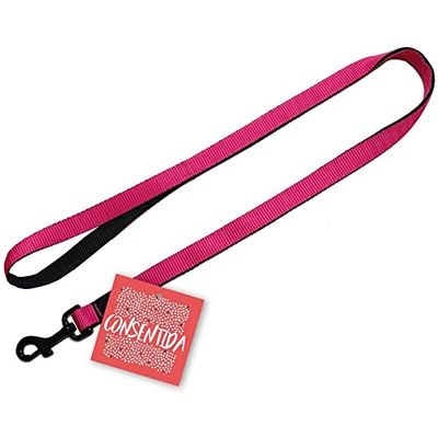 Correa para Perro Grande T3 - Talla L 100 x 2 cm - Color Fucsia - Estampado Liso - Tejido Resistente Fabricado en Nylon - Abrochado Fácil - Accesorios para Perros - Consentida