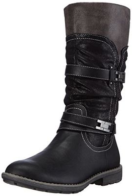 S.Oliver 56602 - Botas De Caño Bajo De Material Sintético Niña, Color Negro (Black 001), Talla 38