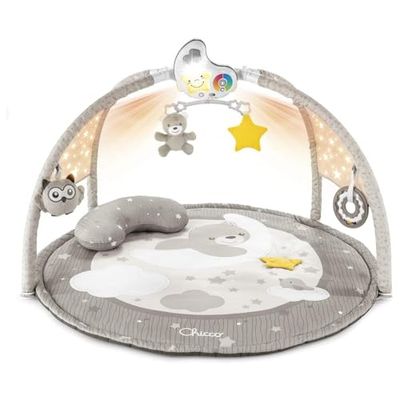 Chicco - Enjoy Colours 3 in 1 Speelmat - Multifunctionele Elektronische Speeldeken - Speelboog en Nachtlampje - Vanaf 0+ Maanden - Neutraal