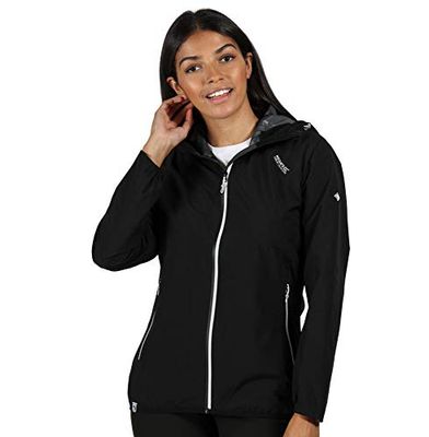 Regatta Vrouwen Imber III' Ademend Getapete Naden Mesh Gevoerde Hooded Jassen Waterdicht Shell, Zwart, 18