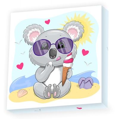 DIAMOND DOTZ d'origine 5D DOTZ Box Koala Cream créatif avec 1.739 Pierres de mosaïque en Diamant Peinture d'environ 22 x 22 cm, kit Complet pour Enfants à partir de 8 Ans, Gris/Jaune, Carton Plastique
