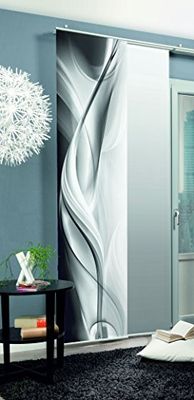 Home Fashion 1 cortina decorativa com impressão digital, tecido, cinzento, H245 x B60 cm (1º pacote)