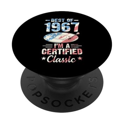 Disco de vinilo de cumpleaños Best Of 1967 I'm A Certified Classic PopSockets PopGrip Adhesivo