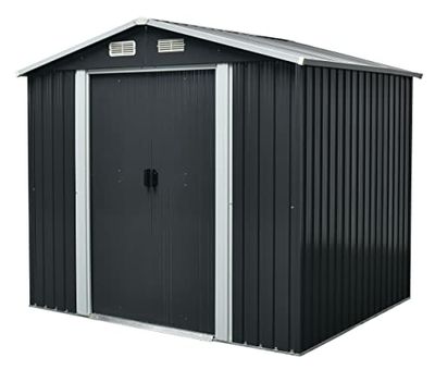 Linea Garden Friend C1351005 - Casita de acero Big Store Antracita H. 206 P. 174 L. 236 cm