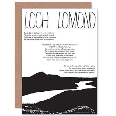 Wee Blue Coo TRADITIONAL SCOTTISH SONG LYRICS LOCH LOMOND BLANK GREETINGS CARD