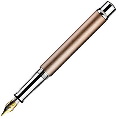 Otto Hutt Design 04 028-61970 Stylo-plume avec revêtement platine de qualité supérieure dans la couleur sable mat – Épaisseur de plume F