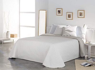 VIALMAN Colcha Bouti leve Sofia, 26 para cama de casal de 135 cm, tamanho colcha 230 x 270 cm, cor cinzenta