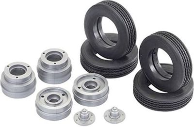 Carson Modellsport 1521522 500907006 1:14 Remontoir complet en plastique 14 mm Profil routier Euro Argenté
