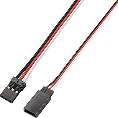 Reely Servo - Cavo di prolunga (1 presa JR, 1 spina Futaba), 25 cm, 0,14 mm², piatto