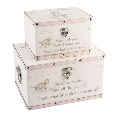 Online Garden Centre Luggage series - Set of 2 Baby Storage Boxes - Little Girls