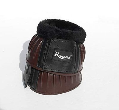 Rhinegold Fleece Trim Over-Reach Boot-XLarge-Brun/Svart