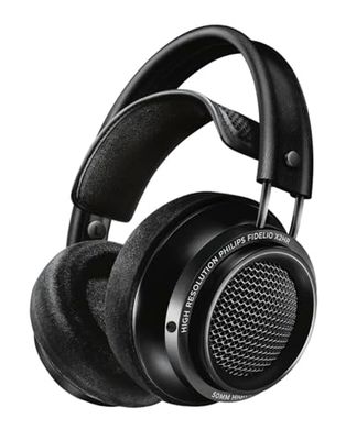 Philips Fidelio X2 cuffie over ear con filo ad alta risoluzione, Design acustico aperto con driver Neodimio in LMC da 50 mm e cuscinetti in schiuma memory deluxe in velluto - Nero, Wired