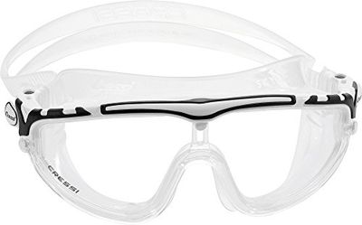 Cressi Skylight Swim Goggles, Occhialini Premium Per Nuoto Piscina Triathlon E Sport Acquatici Unisex Adulto, Trasparente/Bianco/Nero, Taglia unica