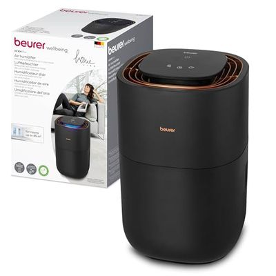 Beurer LB 300 Plus luchtbevochtiger met energiezuinige koude verdampingstechnologie, gekleurde vochtigheidsindicator, hygiënische filterdroogfunctie, voor kamers tot ca. 45m²