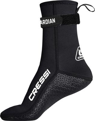 CRESSI Guardian Mid-High Neopreen Sokken 2 mm XS - 2 mm Neopreen Hoge Sokken met klittenband, ideaal voor alle watersportliefhebbers, zwart, XS, uniseks