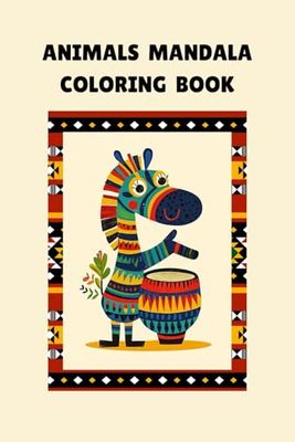 Animals Mandala Colouring Book for KIDS & ADULTS by PrettyBooks (6” x 9” - Glossy Cover)