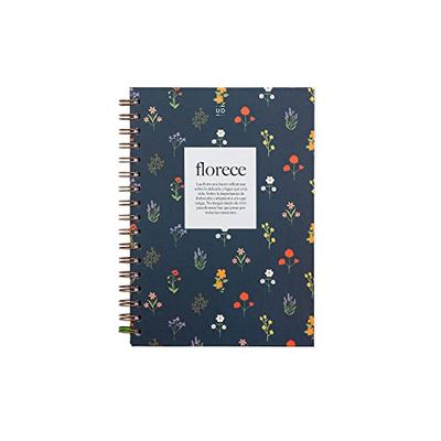 UO A5 Notebook, Flourish, Hardcover, 200 Pages, Spiral (15 x 22 cm)