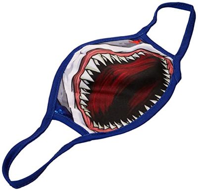 Wild Republic Mascherina per bambini Wild Smiles, perfetta da applicare sopra alla mascherina per uso medico, riutilizzabile, lavabile, mascherina metà viso, motivo squalo
