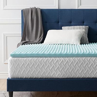 LUCID Surmatelas 180 x 200 cm | Conception Ergonomique Alvéolée et Respirante | Mousse à Memoire de Forme avec Gel Rafraichissant |Épaisseur 5 cm, 2 personnes
