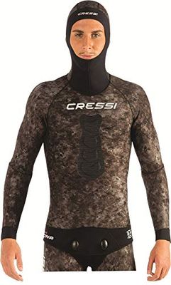 Cressi Tracina Jacket Wetsuit, Giacca Muta Pesca in Neoprene Spaccato Microporoso Supersoft - Disponibile Negli Spessori 3.5/5/7 mm Uomo, Mimetico 5 mm, L/4