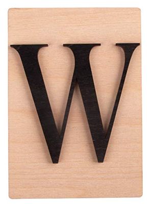 Rayher Lettera W In Legno, Certificato Fsc, Piastrella In Legno Di Betulla 10,5 X 14,8 Cm, Lettera In 3D, Nero, Spessore 3Mm, Per Decorazioni E Progetti Creativi, 63114576