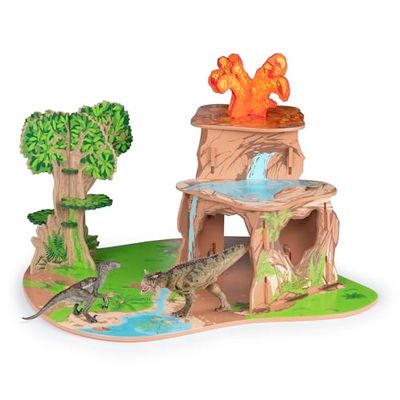 Papo - Coffret La Terre des Dinosaures avec 2 Figurines per bambini da 3 anni - Viaggio preistorico e avventura educativa