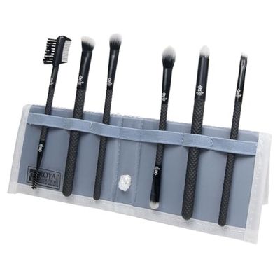 MODA Royal & Langnickel Pro Travel Size Beautiful Eyes 7pc Makeup Brush Set with Pouch, Includes - Angle Shader, Crease Smudger, Eye Shader, Smoky Eye, Brow Liner and Lash Comb Brushes, Black ,BMX-BESET7