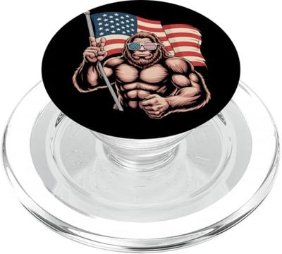 Cool Bigfoot Independence Day 4 luglio Amante degli animali PopSockets PopGrip per MagSafe