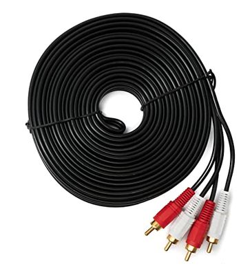 System-S Cinch 2 RCA kabel 10 m kontakt till kontakt stereo AV-adapter i svart
