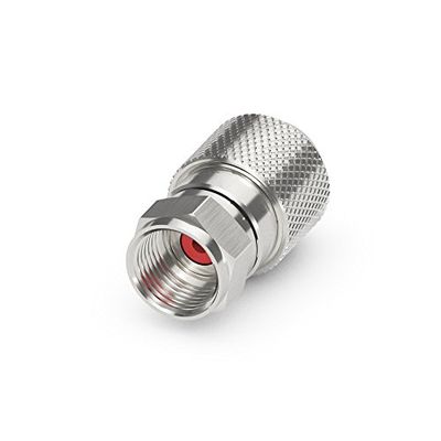 Sonero, F-kontakt för sat-kabel, antennkabel, koaxialkabel med ⌀ 7,0–7,5 mm, enkel självklädning, krom, set om 4