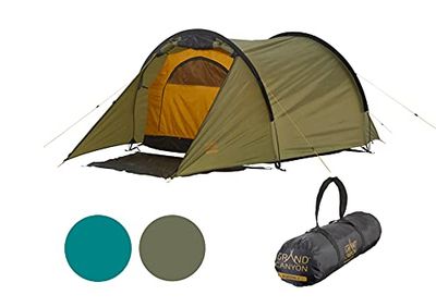 Grand Canyon Robson 2 - Tente Tunnel pour 2 Personnes | Ultra-légère, étanche, Petit Format | Tente pour Le Trekking, Le Camping, l'extérieur | Capulet Olive (Vert)