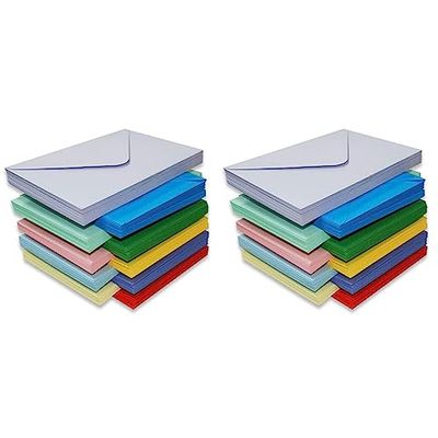 Craft UK 2281-150 C5 envelopes in Assorted Colours, Brights & Pastels (Pack of 2)