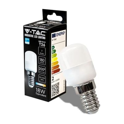 V-TAC Ampoule LED pour Réfrigérateur et Lampes - E14-2W - 180 Lumen - Petites ampoules LED T26 pour une efficacité maximale et une économie d'énergie - Blanc Chaud 3000K VT-202