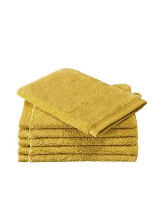 De Witte Lietaer Contessa Luxe - Set di 6 asciugamani da bagno, in cotone, 16 x 22 cm, colore: ocra